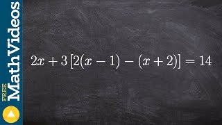 How to solve a multi step equation with multiple parenthesis and brackets [upl. by Zacek]