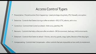 CISSP Access Control Categories and types [upl. by Dory899]