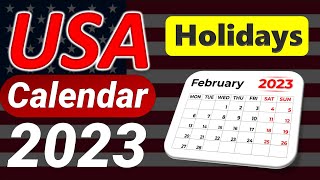 USA Holiday Calendar 2023  United States Federal and State Holidays 2023 [upl. by Ahseen]