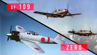 Bf 109 vs A6M Zero Which Axis fighter was superior [upl. by Airasor778]