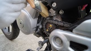 Honda CBF125  Chain Cleaning [upl. by Nesnej]