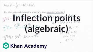 Inflection points algebraic  AP Calculus AB  Khan Academy [upl. by Vevay]