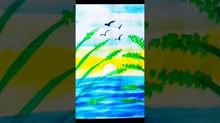 Scenery watercolor painting youtube youtubeshorts trending viral scenery watercolor painting [upl. by Jarv181]