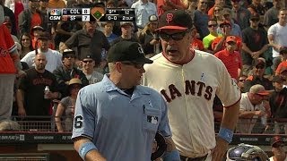 COLSF Bochy gets ejected in the 9th inning [upl. by Larue641]