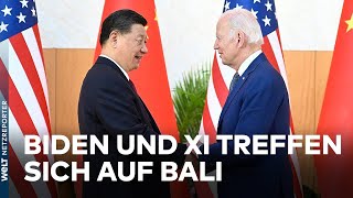 G20GIPFEL Joe Biden warnt Xi Jinping vor militärischer Gewalt gegen Taiwan [upl. by Dennard]