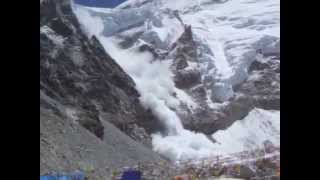 spectacular avalanche on Everest  Chomolungma [upl. by Greenburg]