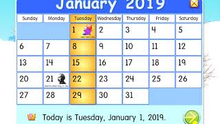 January 2019 Calendar Starfall [upl. by Kcirdorb]