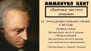 Кант КРИТИКА ЧИСТОГО РАЗУМА  Трансцендентальное учение о методе  Дисциплина чистого разума [upl. by Teena]