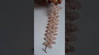 Tutorial de pulsera tejida a crochet con alambres de cobre short [upl. by Tereb]