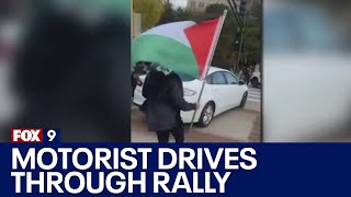 Confrontation between protesters and driver at Palestinian support rally in Mpls [upl. by Ettennil762]