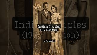 Part 1  AI Shows Indian Couples from 1950s India ai shorts oldisgold nostalgia photography [upl. by Uoliram]