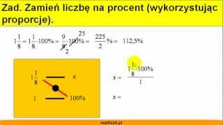 Zamiana liczby na procent metoda na proporcje online  Matfiz24pl [upl. by Eizus]