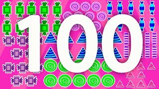 Count to 100 with Candy – Fun Kids Animated Counting to 100 Video Learn Shapes Learn Colors [upl. by Niessuh]