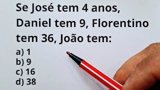 Essa é fácil mas a maioria não consegue  Raciocínio lógico‼️ [upl. by Anitneuq]