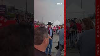 Rep Ryan Zinke arrives at the Trump Rally in Bozeman [upl. by Eirrek67]