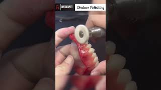 Denture Polishing with Micromotor  Pumice Polishing Buffing Wheel shorts dentist polish viral [upl. by Narut572]