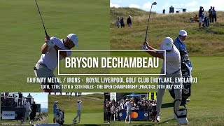 Bryson DeChambeau Golf Swing Fairway Metal amp Irons Royal Liverpool Golf Club Hoylake July 2023 [upl. by Ennybor827]