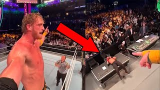 LOGAN PAUL RECORDS HIMSELF SLAMMING ROMAN REIGNS THROUGH A TABLE [upl. by Odilia558]