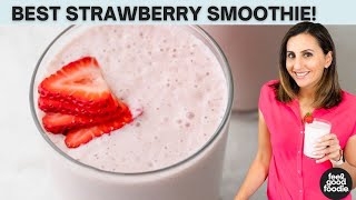 4Ingredient Simple STRAWBERRY BANANA SMOOTHIE [upl. by Ronalda]