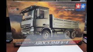 Unboxing  Tamiya MercedesBenz Arocs 3348 Hinterkipper [upl. by Faunie286]