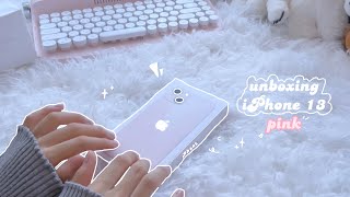 ˖⁺‧₊˚♡˚₊‧⁺˖ unboxing iPhone 13 💗pink💗 ˖⁺‧₊˚♡˚₊‧⁺˖ [upl. by Servetnick]