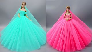 Disney Princess Doll Makeover  DIY Miniature Ideas for Barbie  Wig Dress Faceup and More DIY [upl. by Fanchet]