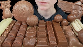 ASMR Chocolate Candy Bars Milka Oreo Snowball Cadbury Kinder Ferrero Maltesers Reindeer Lindt [upl. by Eecart]