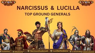 Evony  Narcissus amp Lucilla full Stats amp Comparison with other Ground Generals [upl. by Baudin]