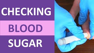 How to Check Blood Sugar Level Glucose  Glucometer Diabetes Testing Procedure Nursing [upl. by Serle]