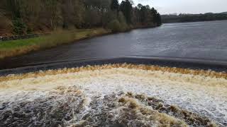 Swinsty reservoir overflow in flood [upl. by Oxley]