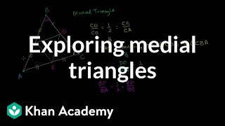 Exploring medial triangles  Special properties and parts of triangles  Geometry  Khan Academy [upl. by Sitof]