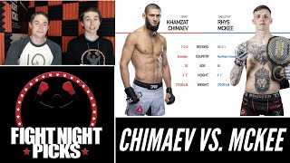 UFC Fight Night Khamzat Chimaev vs Rhys McKee Prediction [upl. by Bihas]