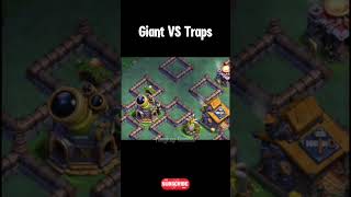 Giant VS Traps Clash of Clans Funny clashofclans [upl. by Ikin]