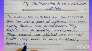 my participation in co curricular activities in school ll essay on cocurricular activities [upl. by Henleigh]