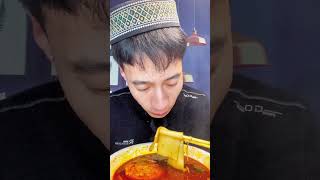 Mukbang show  spicy wide noodle with flowing sauce eating  Bismillah 🤲 [upl. by Afirahs]