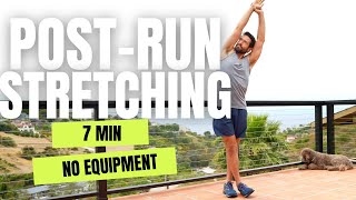 7 Min PostRun Stretch  Cool Down Stretches for Runners [upl. by Hornstein]