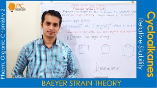 Cycloalkanes Organic Chemistry Part 4 Baeyer Strain Theory  Relative Stability of Cycloalkanes [upl. by Kleon]