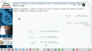 TEMA 1 ALCANOS  EJERCICIO 13 DIBUJAR ISÓMEROS DE FÓRMULAi C6H14 ii C7H16 i C5H10 ii C6H12 [upl. by Temple844]