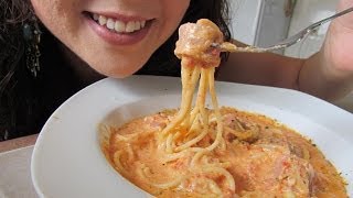 Salchipulpos o GreñudosEspaguetti con crema de tomateMarisolpink [upl. by Leventis847]