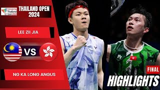 Lee Zii Jia MAS vs Ng Ka Long Angus HKG  F  Thailand Open 2024 [upl. by Klingel]