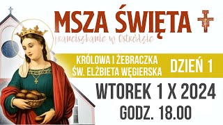 Franciszkanie w Ostródzie  Msza Święta 1102024 godz 1800 Św Elżbieta Węgierska Dzień 1 [upl. by Airamanna914]