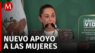 AMLO y Claudia Sheinbaum presiden el evento del programa Sembrando Vida en Puebla [upl. by Anawal]