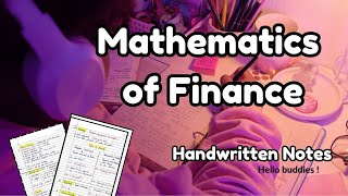 Handwritten Notes Mathematics of Finance  CA Foundation  Quantitative Aptitude [upl. by Loseff]