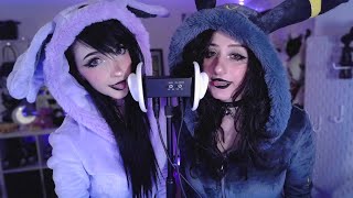 ASMR ☾ twin ear kisses and mouth sounds 💜🖤 Espeon amp Umbreon cosplay w ​⁠​⁠myrteya [upl. by Podvin]