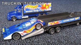 Truckin Tuesday Racing Hauler Pack with SolAire CX4 Hot Wheels Race Team Racing Team [upl. by Encrata]