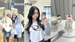 KOREA VLOG🌨️ first winter in seoul night out with friends cute cafes what i eat on the plane [upl. by Shiller]