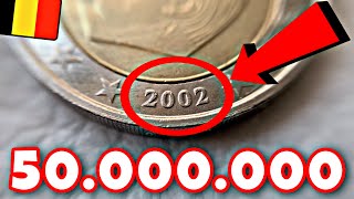 2 euro coin 2002 BELGIUM  RARE 50000000 [upl. by Nahtnanhoj]