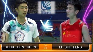 Highlight 🔴 Li Shi Feng CHN vs TPE Chou Tien Chen Badminton China Open Mens Singles [upl. by Trebla]