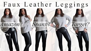 Comparing Faux Leather Leggings at Different Price Points  Is Spanx really the best [upl. by Bruce]