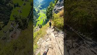 Via ferrata 🇨🇭Switzerland viaferrata switzerland nature adventure [upl. by Alexina]